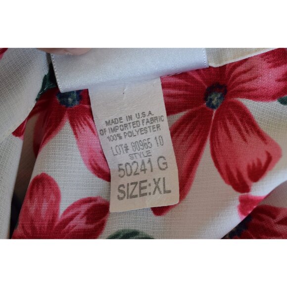 Vintage Floral‎ 1990s Polyester Button Down Blouse size XL - Picture 7 of 10